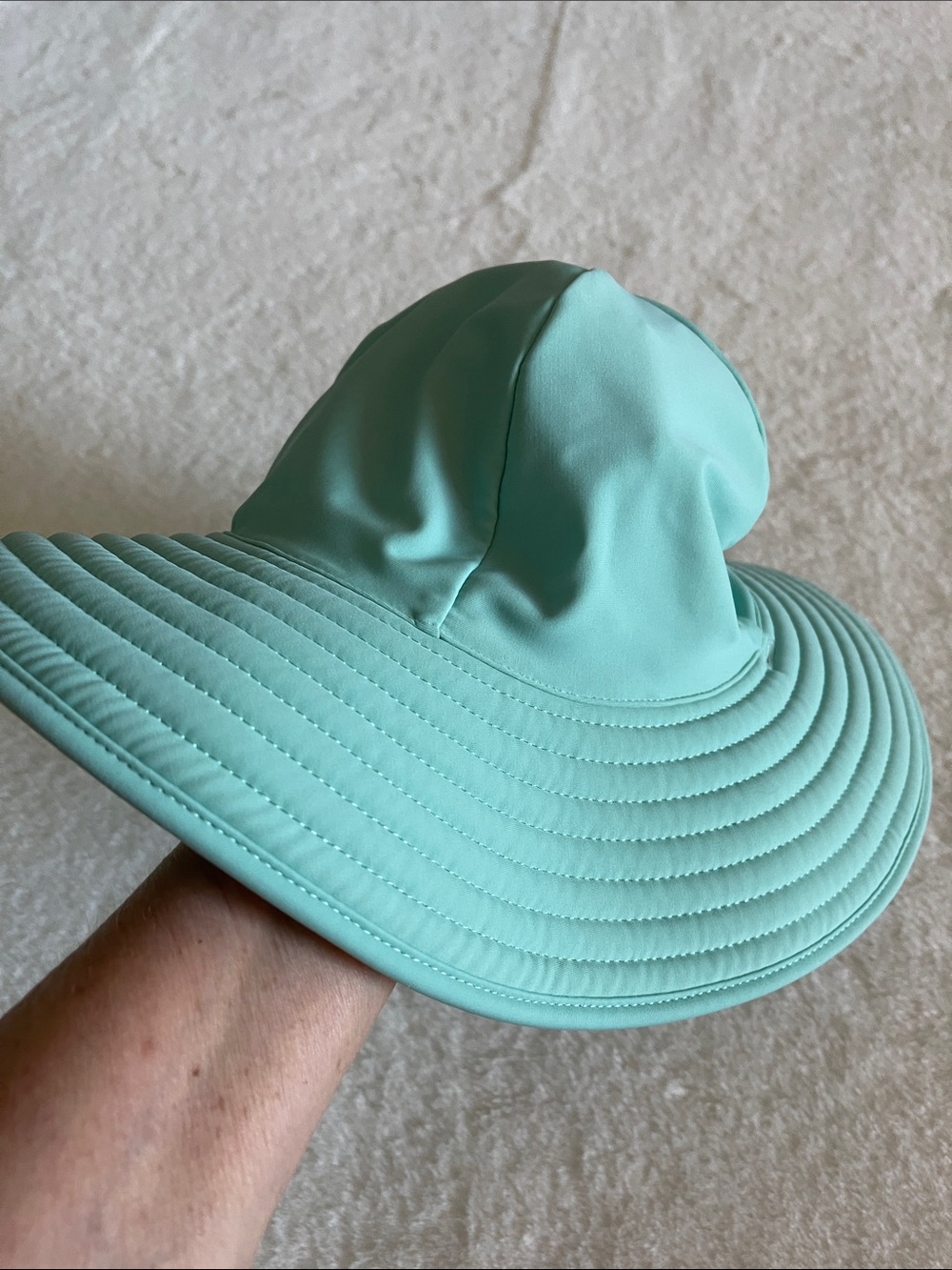 Ruffle Butts Kids  Wide Brim Sun Hat - Mint Green SZ 3T-5